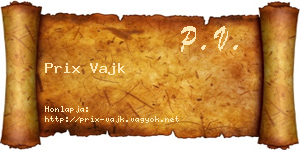 Prix Vajk névjegykártya